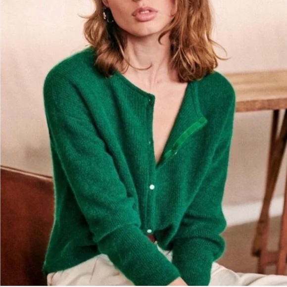 Sezane Forest Green Cardigan - Picture 2 of 6